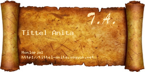 Tittel Anita névjegykártya